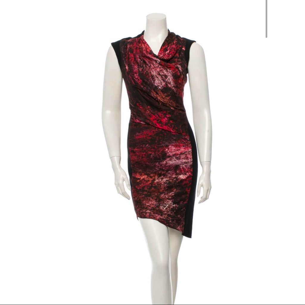 Helmut Lang Cowl Asymmetrical Knit Dress